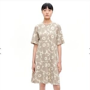 Marimekko Dress Tiiril Unikko Beige